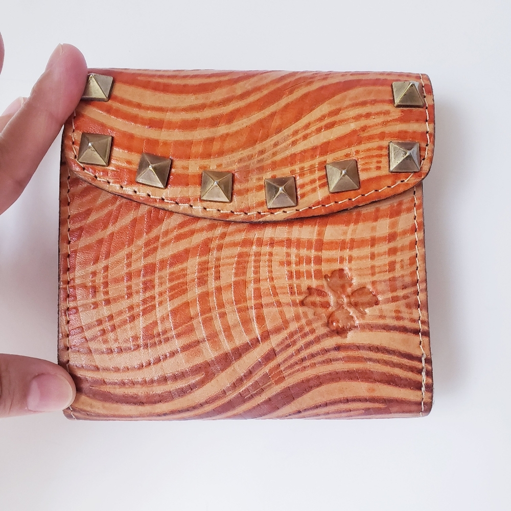 Patricia Nash Tan Leather Studded Wallet